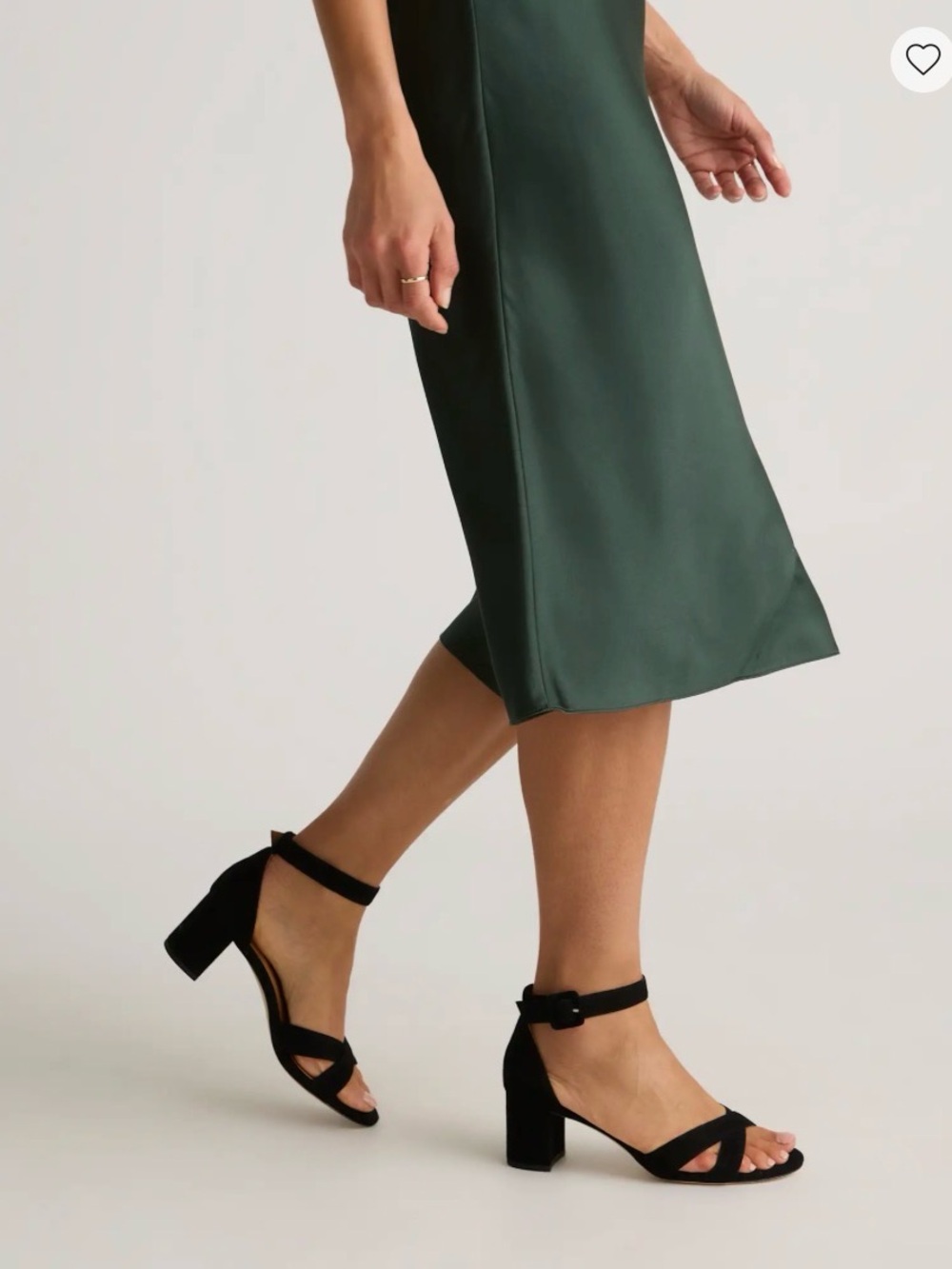 ✨ NWT Quince Italian Leather Crisscross Block Heel Sandals Black Suede. Size: 8 - Picture 3 of 10